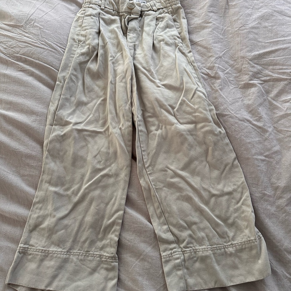 Zara girls Light Tan Elastic Waist Pants